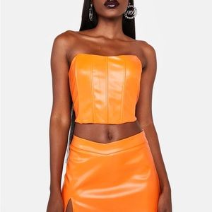 Orange Citrus Dolls kill  Search The World Mini Skirt(Med) And Top(Sm) Set.